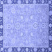 Square Machine Washable Oriental Blue Traditional Rug, wshabs2586blu