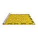 Sideview of Machine Washable Oriental Yellow Traditional Rug, wshabs2586yw