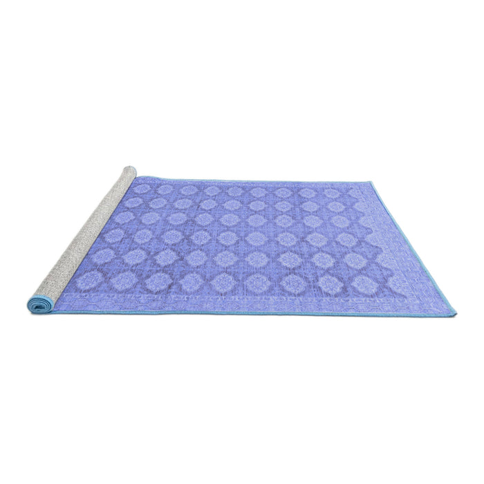 Sideview of Machine Washable Oriental Blue Traditional Rug, wshabs2587blu