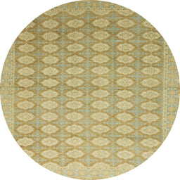 Round Machine Washable Abstract Caramel Brown Rug, wshabs2587