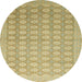 Round Machine Washable Abstract Caramel Brown Rug, wshabs2587