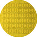 Round Oriental Yellow Traditional Rug, abs2587yw