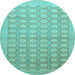 Round Oriental Light Blue Traditional Rug, abs2587lblu