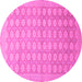 Round Oriental Pink Traditional Rug, abs2587pnk