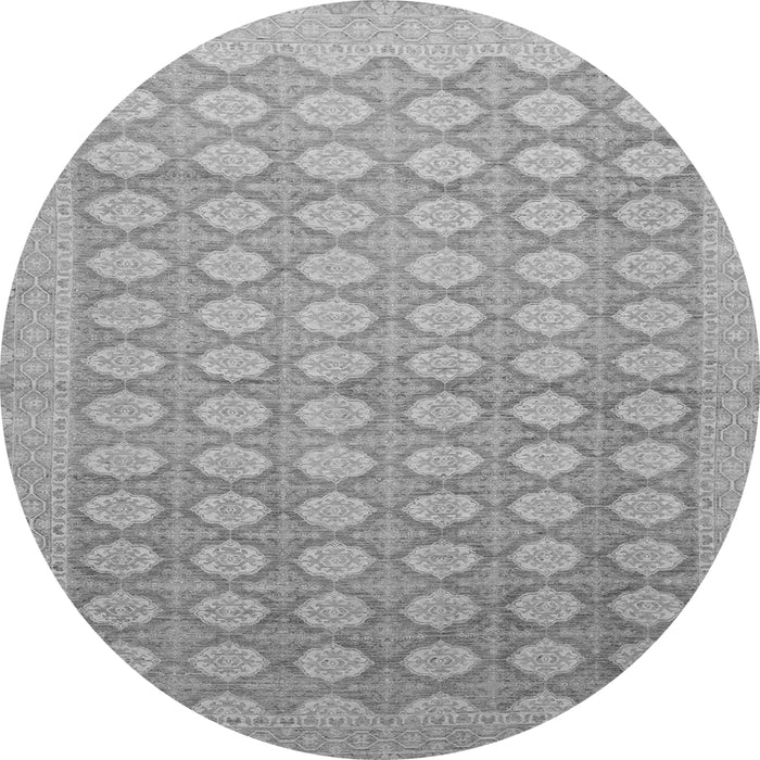 Round Oriental Gray Traditional Rug, abs2587gry