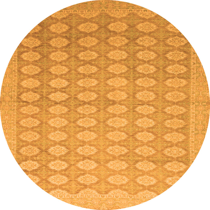 Round Oriental Orange Traditional Rug, abs2587org