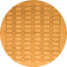 Round Oriental Orange Traditional Rug, abs2587org