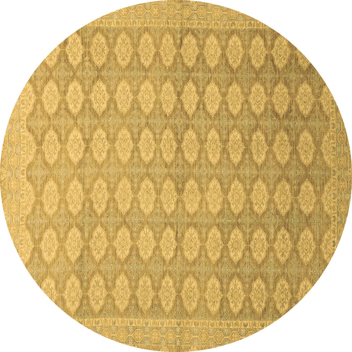 Round Oriental Brown Traditional Rug, abs2587brn