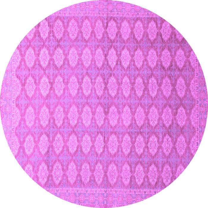 Round Machine Washable Oriental Purple Traditional Area Rugs, wshabs2587pur