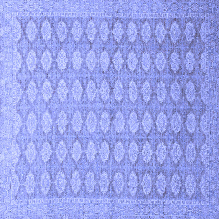 Square Machine Washable Oriental Blue Traditional Rug, wshabs2587blu