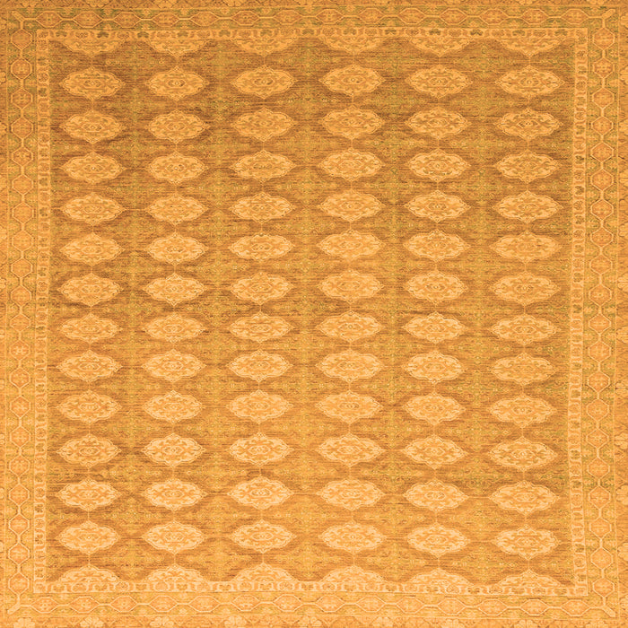 Square Machine Washable Oriental Orange Traditional Area Rugs, wshabs2587org