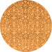 Round Abstract Orange Modern Rug, abs2588org