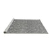 Sideview of Machine Washable Abstract Gray Modern Rug, wshabs2588gry