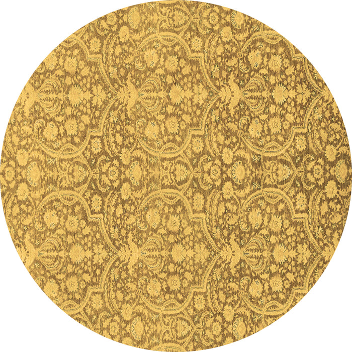 Round Abstract Brown Modern Rug, abs2588brn