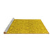 Sideview of Machine Washable Abstract Yellow Modern Rug, wshabs2588yw