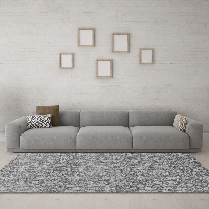 Machine Washable Abstract Gray Modern Rug in a Living Room,, wshabs2588gry