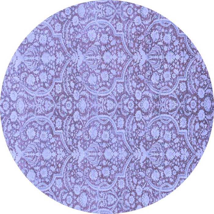 Round Machine Washable Abstract Blue Modern Rug, wshabs2588blu