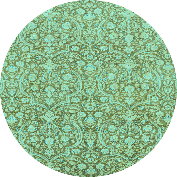 Round Machine Washable Abstract Light Blue Modern Rug, wshabs2588lblu