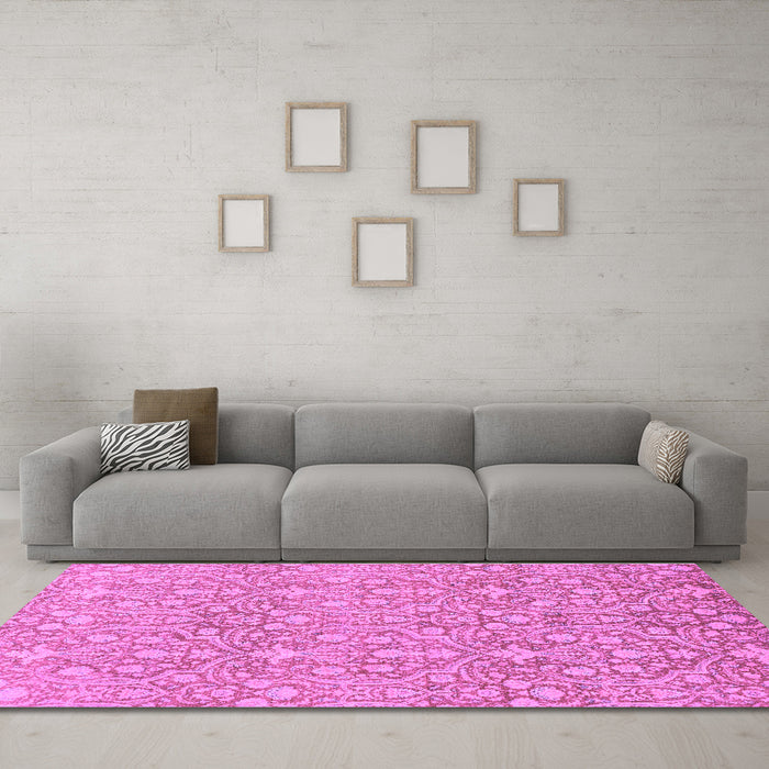 Machine Washable Abstract Purple Modern Area Rugs in a Living Room, wshabs2588pur