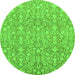 Round Abstract Green Modern Rug, abs2588grn