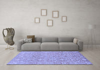 Machine Washable Abstract Blue Modern Rug, wshabs2588blu