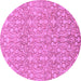 Round Abstract Purple Modern Rug, abs2588pur