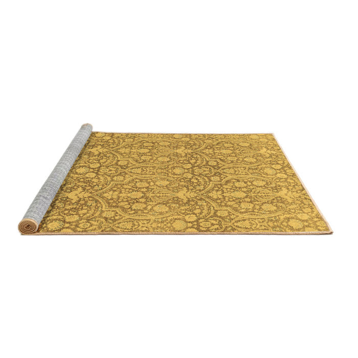 Sideview of Machine Washable Abstract Brown Modern Rug, wshabs2588brn