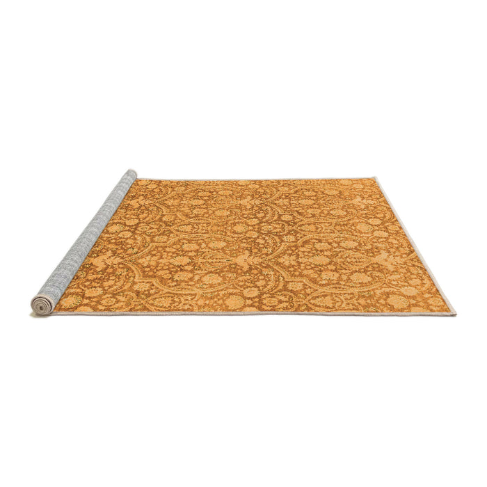 Sideview of Machine Washable Abstract Orange Modern Area Rugs, wshabs2588org