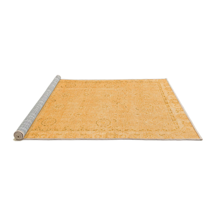 Sideview of Machine Washable Abstract Orange Modern Area Rugs, wshabs2589org