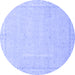 Round Abstract Blue Modern Rug, abs2589blu