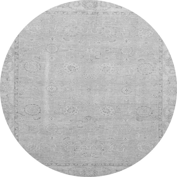 Round Machine Washable Abstract Gray Modern Rug, wshabs2589gry