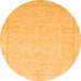 Round Abstract Orange Modern Rug, abs2589org