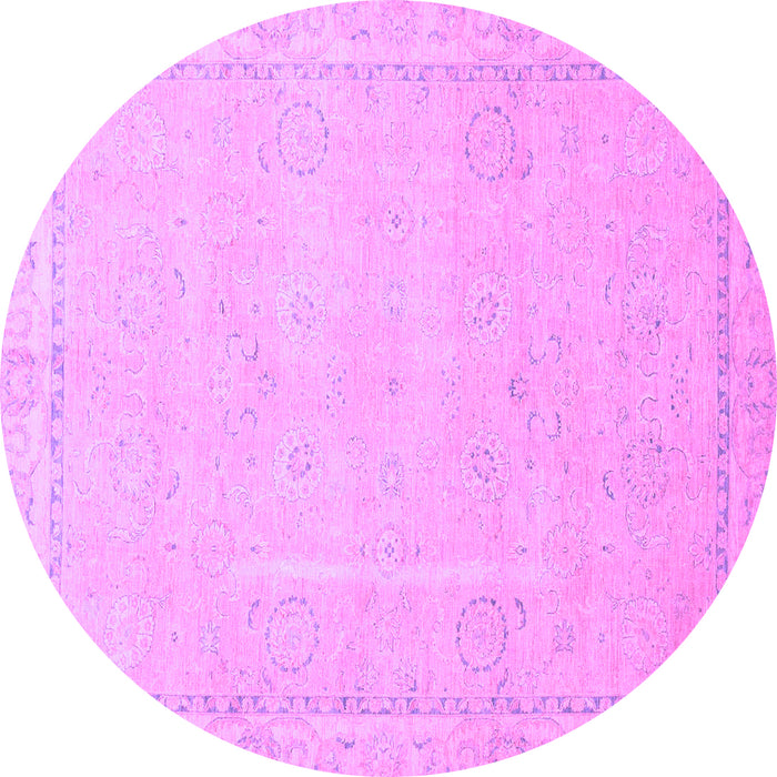Round Abstract Purple Modern Rug, abs2589pur