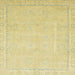 Square Machine Washable Abstract Mustard Yellow Rug, wshabs2589