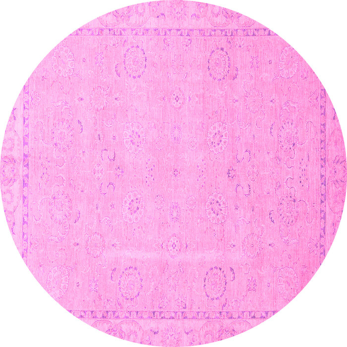 Round Abstract Pink Modern Rug, abs2589pnk