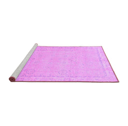 Sideview of Machine Washable Abstract Purple Modern Area Rugs, wshabs2589pur