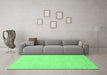 Machine Washable Abstract Emerald Green Modern Area Rugs in a Living Room,, wshabs2589emgrn