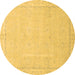 Round Abstract Brown Modern Rug, abs2589brn