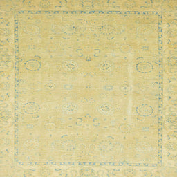Square Abstract Mustard Yellow Modern Rug, abs2589