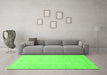 Machine Washable Abstract Green Modern Area Rugs in a Living Room,, wshabs2589grn