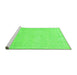 Sideview of Machine Washable Abstract Green Modern Area Rugs, wshabs2589grn