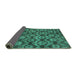 Sideview of Abstract Turquoise Modern Rug, abs258turq