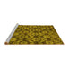 Sideview of Machine Washable Abstract Yellow Modern Rug, wshabs258yw