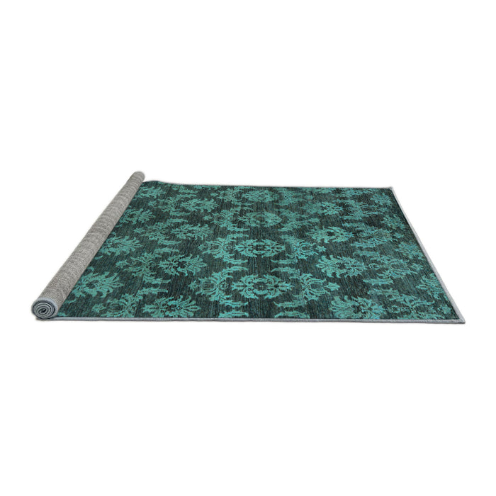 Sideview of Machine Washable Abstract Light Blue Modern Rug, wshabs258lblu