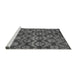 Sideview of Machine Washable Abstract Gray Modern Rug, wshabs258gry