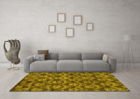 Machine Washable Abstract Yellow Modern Rug, wshabs258yw