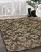 Abstract Dark Brown Modern Rug in Family Room, abs258