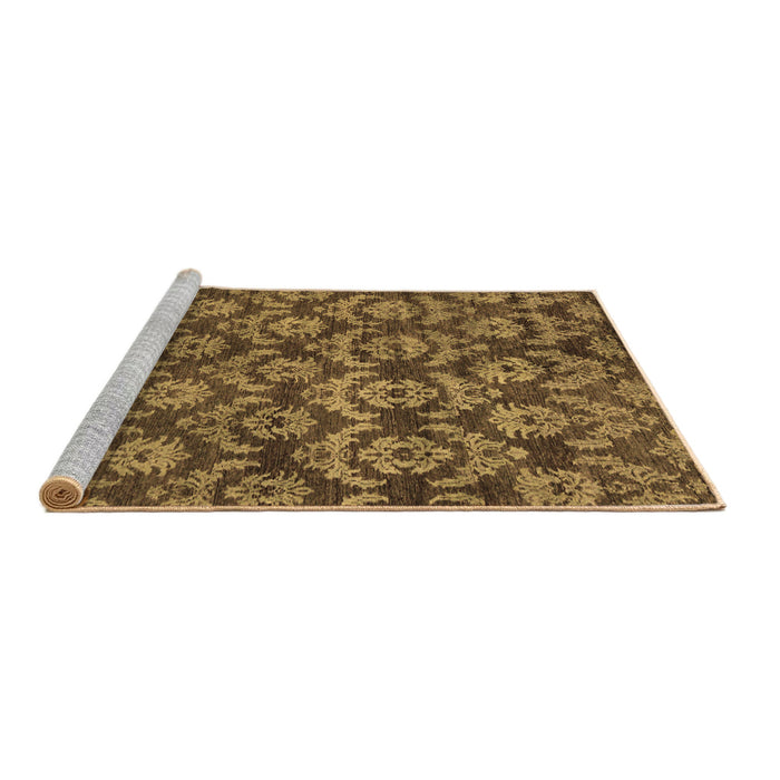 Sideview of Machine Washable Abstract Brown Modern Rug, wshabs258brn