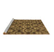 Sideview of Machine Washable Abstract Brown Modern Rug, wshabs258brn