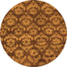 Round Abstract Orange Modern Rug, abs258org